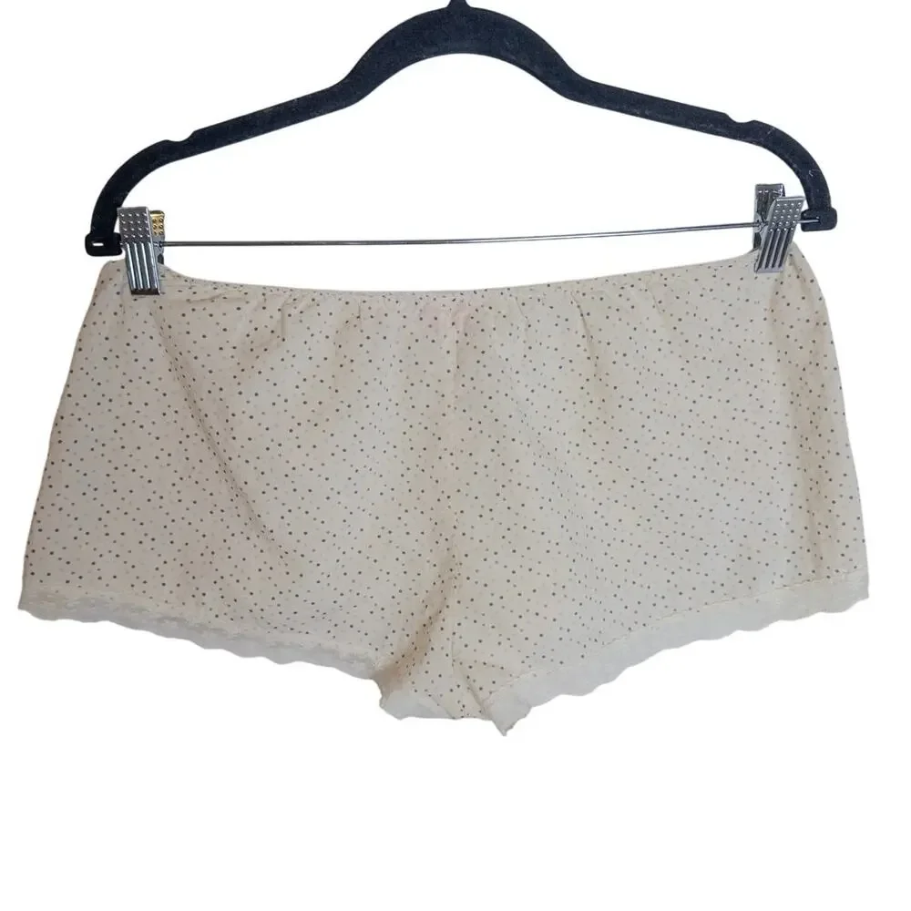Victoria’s Secret Angels Polka Dot Lace Trim Low Rise Pajama Shorts Size Medium